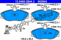 Sada brzdových destiček ATE 13.0460-2844 (AT 602844) - PEUGEOT Sada brzdových destiček ATE 13.0460-2844 (AT 602844) - PEUGEOT