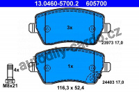 Sada brzdových destiček ATE 13.0460-5700 (AT 605700) - OPEL, SUZUKI Sada brzdových destiček ATE 13.0460-5700 (AT 605700) - OPEL, SUZUKI