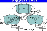 Sada brzdových destiček ATE Ceramic 13.0470-7110 (AT LD7110) - AUDI, SEAT, ŠKODA, VW Sada brzdových destiček ATE Ceramic 13.0470-7110 (AT LD7110) - AUDI, SEAT, ŠKODA, VW