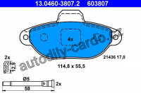 Sada brzdových destiček ATE 13.0460-3807 (AT 603807) - FIAT Sada brzdových destiček ATE 13.0460-3807 (AT 603807) - FIAT