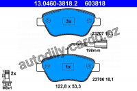 Sada brzdových destiček ATE 13.0460-3818 (AT 603818) - CITROËN, FIAT, LANCIA Sada brzdových destiček ATE 13.0460-3818 (AT 603818) - CITROËN, FIAT, LANCIA