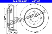 Brzdový buben ATE 24.0218-0043 - NISSAN Brzdový buben ATE 24.0218-0043 - NISSAN