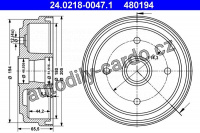Brzdový buben ATE 24.0218-0047 (AT 480194) - SUZUKI Brzdový buben ATE 24.0218-0047 (AT 480194) - SUZUKI
