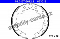 Sada brzdových čelistí, parkovací brzda ATE 03.0137-3012 (AT 653012) Sada brzdových čelistí, parkovací brzda ATE 03.0137-3012 (AT 653012)