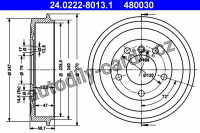 Brzdový buben ATE 24.0222-8013 (AT 480030) - BMW Brzdový buben ATE 24.0222-8013 (AT 480030) - BMW