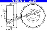 Brzdový buben ATE 24.0222-8014 (AT 480031) - FORD Brzdový buben ATE 24.0222-8014 (AT 480031) - FORD
