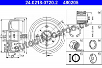 Brzdový buben ATE 24.0218-0720 (AT 480205) - CITROËN, PEUGEOT Brzdový buben ATE 24.0218-0720 (AT 480205) - CITROËN, PEUGEOT