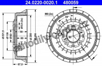 Brzdový buben ATE 24.0220-0020 (AT 480059) - LADA