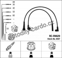 Sada kabelů pro zapalování NGK RC-RN629 - RENAULT Sada kabelů pro zapalování NGK RC-RN629 - RENAULT