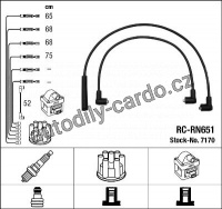 Sada kabelů pro zapalování NGK RC-RN651 - RENAULT Sada kabelů pro zapalování NGK RC-RN651 - RENAULT