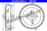 Brzdový buben ATE 24.0220-0041 (AT 480167) - TOYOTA