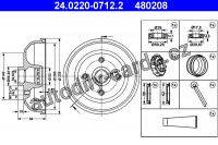 Brzdový buben ATE 24.0220-0712 (AT 480208) - OPEL