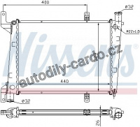 Chladič motoru NISSENS 65561A Chladič motoru NISSENS 65561A