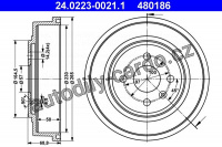 Brzdový buben ATE 24.0223-0021 (AT 480186) - OPEL
