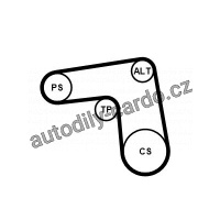 Sada drážkového řemene CONTINENTAL CTAM 7PK1076K1
