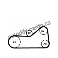 Sada drážkového řemene CONTINENTAL CTAM 6PK976K3