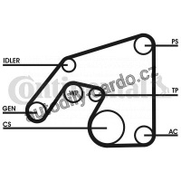 Sada drážkového řemene CONTINENTAL CTAM 6PK2390D1