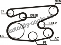 Sada drážkového řemene CONTINENTAL CTAM 6PK2215D1