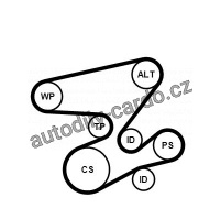 Sada drážkového řemene a vodní pumpy CONTINENTAL CTAM 6PK2080WP1