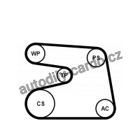 Sada drážkového řemene a vodní pumpy CONTINENTAL CTAM 6PK1873WP3