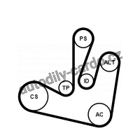 Sada drážkového řemene CONTINENTAL CTAM 6PK1750K2