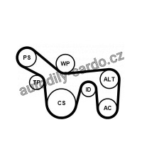 Sada drážkového řemene a vodní pumpy CONTINENTAL CTAM 6PK1715WP1