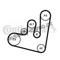 Sada drážkového řemene CONTINENTAL CTAM 6PK1660K2