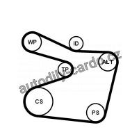 Sada drážkového řemene CONTINENTAL CTAM 6PK1555K1