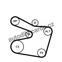 Sada drážkového řemene a vodní pumpy CONTINENTAL CTAM 6PK1538WP2