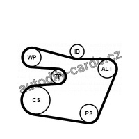 Sada drážkového řemene a vodní pumpy CONTINENTAL CTAM 6PK1538WP1