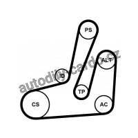 Sada drážkového řemene CONTINENTAL CTAM 6PK1390K1