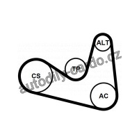 Sada drážkového řemene CONTINENTAL CTAM 6PK1180K2