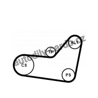 Sada drážkového řemene CONTINENTAL CTAM 6PK1080K2