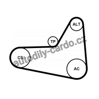 Sada drážkového řemene CONTINENTAL CTAM 6PK1054K1