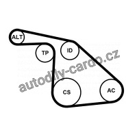 Sada drážkového řemene CONTINENTAL CTAM 6PK1038K1