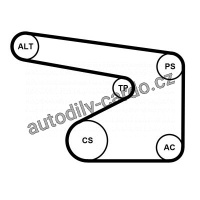 Sada drážkového řemene a vodní pumpy CONTINENTAL CTAM 5PK1355WP3