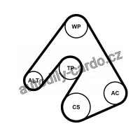 Sada drážkového řemene CONTINENTAL CTAM 5PK1207K1