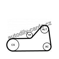 Sada drážkového řemene a vodní pumpy CONTINENTAL CTAM 6PK1153WP1