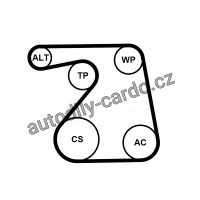 Sada drážkového řemene a vodní pumpy CONTINENTAL CTAM 6PK1360WP1