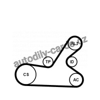 Sada drážkového řemene CONTINENTAL CTAM 6PK1145K4