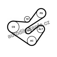 Sada drážkového řemene CONTINENTAL CTAM 6PK1733K5