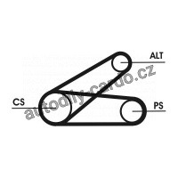 Sada drážkového řemene CONTINENTAL CTAM 6PK873 ELAST T1