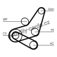 Sada drážkového řemene CONTINENTAL CTAM 6PK1059 ELAST T2