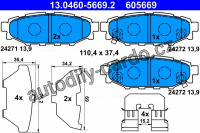 Brzdové destičky ATE 13.0460-5669 (AT 605669)