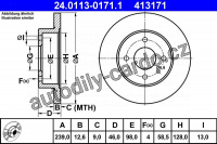 Brzdový kotouč ATE 24.0113-0171 (AT 413171) - ALFA ROMEO