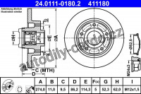 Brzdový kotouč ATE 24.0111-0180 (AT 411180)