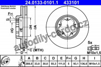 Brzdový kotouč ATE 24.0133-0101 (AT 433101)