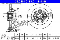 Brzdový kotouč ATE 24.0111-0186 (AT 411186)