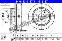Brzdový kotouč ATE 24.0112-0187 (AT 412187)