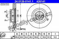 Brzdový kotouč ATE 24.0126-0141 (AT 426141) - TOYOTA